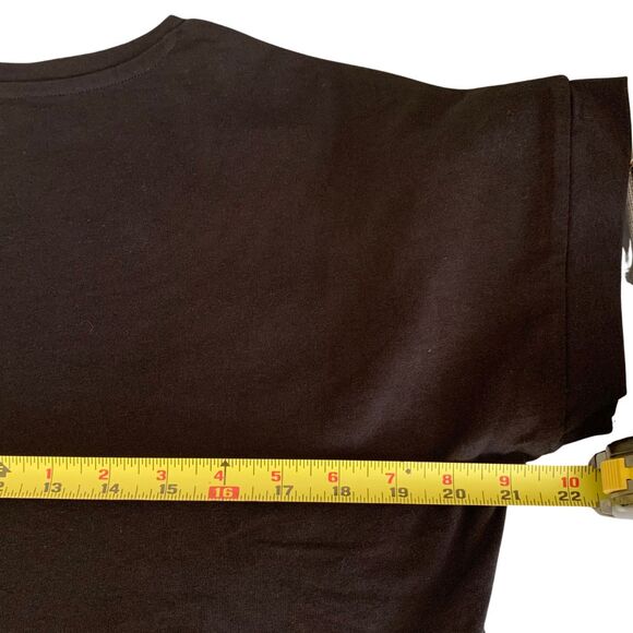 NWT Minimalist Cotton Tee with Flowy Layered Trendy Ruffle Back -Black M - Picture 6 of 7